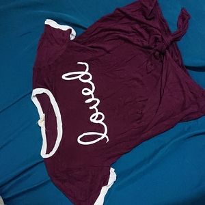 Teen's Maroon crop top with knot